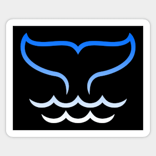 Whale Fin Fluke Waves Ocean design Tank Top Sticker